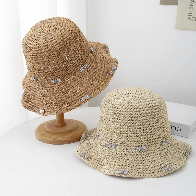 Women's Summer Hat Small Bow Wide Brim Sunshade Sun Hat Female Foldable Sunscreen Beach Accessories Bucket Hat Travel Seaside
Women's Summer Hat Small Bow Wide Brim Sunshade Sun Hat Female Foldable Sunscreen Beach Accessories Bucket Hat Travel Seaside
