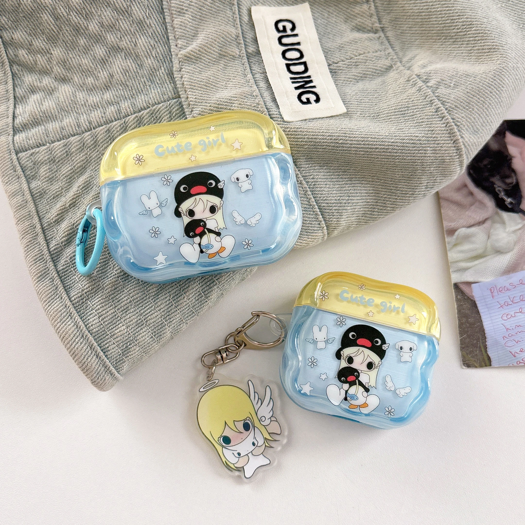 Translucent Blue Jelly Earphone Case With Penguin & Angel Girl Print Shell For AirPods 2 3 4/Pro/Pro2/Pro3 Trendy Gift For Girls
Translucent Blue Jelly Earphone Case With Penguin & Angel Girl Print Shell For AirPods 2 3 4/Pro/Pro2/Pro3 Trendy Gift For Girls