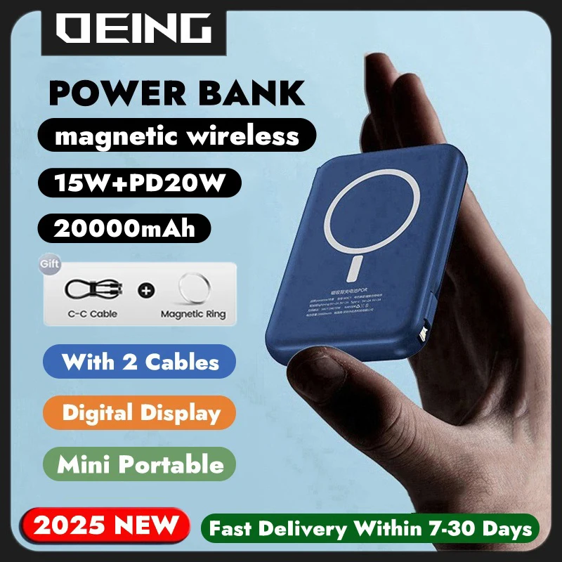 20000mAh Macsafe Powerbank Magnetic Wireless Power Bank For iPhone Xiaomi Huawei Samsung Charger External Auxiliary Battery Pack
20000mAh Macsafe Powerbank Magnetic Wireless Power Bank For iPhone Xiaomi Huawei Samsung Charger External Auxiliary Battery Pack