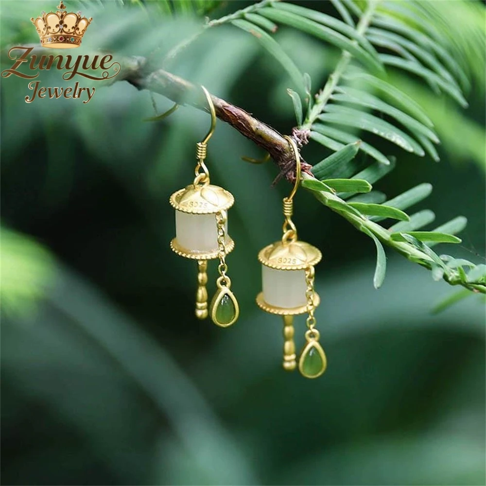 High-End Natural Hetian Jade Prayer Wheel Earrings Luxury Quality Jewelry Fashion Jewelry Exquisite Elegant Popular Charms Gift
High-End Natural Hetian Jade Prayer Wheel Earrings Luxury Quality Jewelry Fashion Jewelry Exquisite Elegant Popular Charms Gift