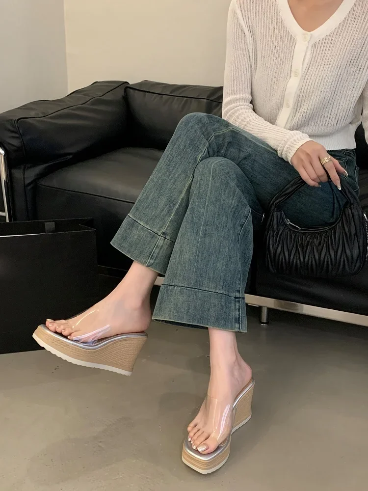 Women's Clear Strap Espadrille Wedge Mule Sandals,Square Toe Slip‑On Platform Slide Heels, Casual Summer Beach Vacation Footwear
Women's Clear Strap Espadrille Wedge Mule Sandals,Square Toe Slip‑On Platform Slide Heels, Casual Summer Beach Vacation Footwear