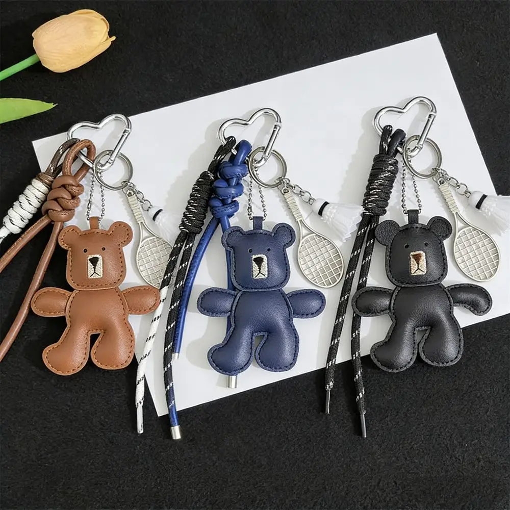 Unique Cartoon Bear Racket Keychain Badminton Good Luck Leather Bag Pendant Woven Rope Ins Little Bear Bag Hanging Gifts
Unique Cartoon Bear Racket Keychain Badminton Good Luck Leather Bag Pendant Woven Rope Ins Little Bear Bag Hanging Gifts