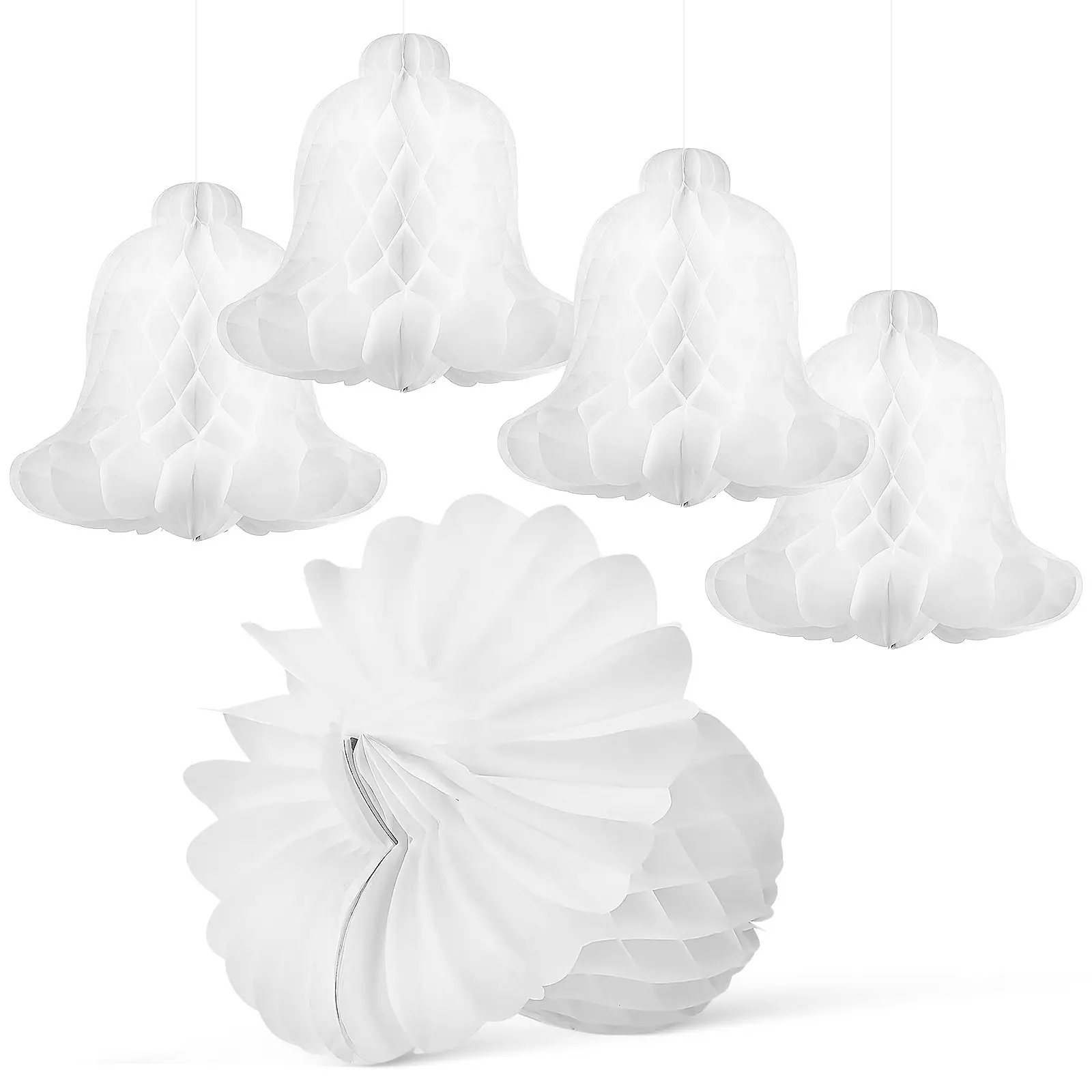 5 Pcs Paper Honeycomb Bells Christmas Decorations for Parties Weddings Birthdays Baby Showers Hanging Ornaments Lightweight
5 Pcs Paper Honeycomb Bells Christmas Decorations for Parties Weddings Birthdays Baby Showers Hanging Ornaments Lightweight