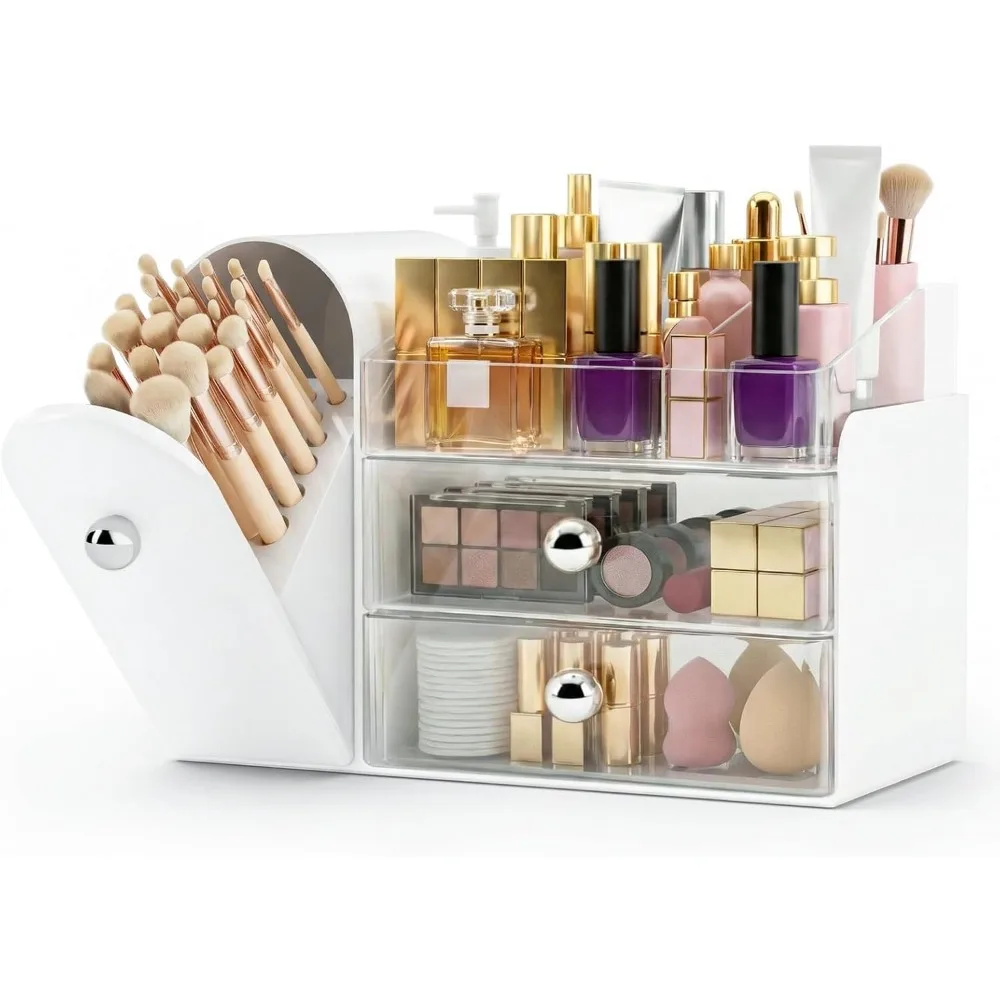 Large Clear Makeup Organizer with Drawers for Brushes Lipstick Perfume Nail Polish Bathroom Countertop
Large Clear Makeup Organizer with Drawers for Brushes Lipstick Perfume Nail Polish Bathroom Countertop