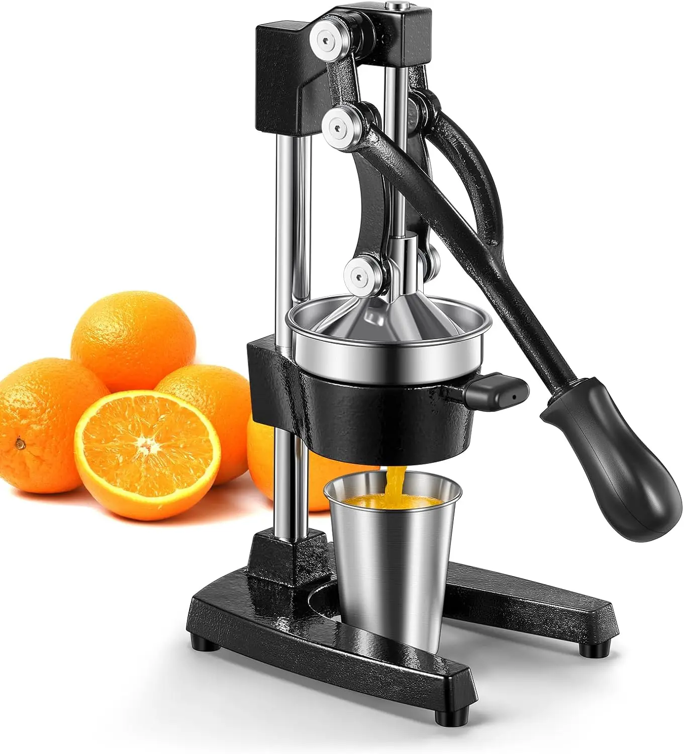 Heavy Duty Cast Iron Manual Juicer, Stainless Steel Strainer, Easy-Clean Hand Squeezer for Citrus - Black
Heavy Duty Cast Iron Manual Juicer, Stainless Steel Strainer, Easy-Clean Hand Squeezer for Citrus - Black