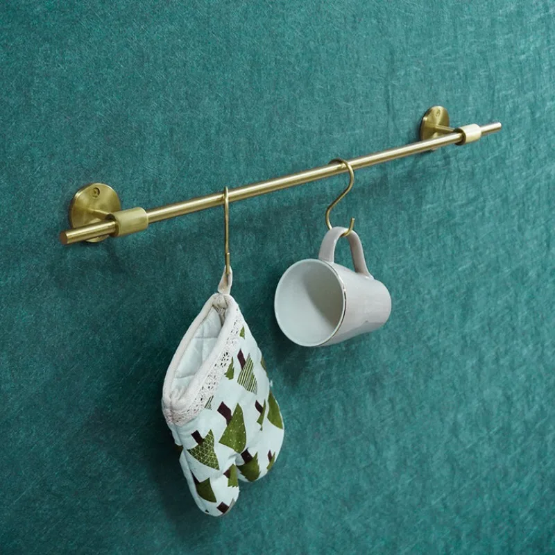 Nordic brass hanging rod kitchen solid hanging rod shelf gold bathroom towel hanging decorative copper free hook
Nordic brass hanging rod kitchen solid hanging rod shelf gold bathroom towel hanging decorative copper free hook