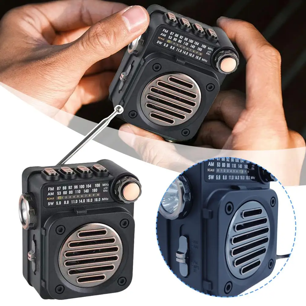 Portable FM Radio Mini Pocket FM AM SW Radios Receiver Speaker Bluetooth Wireless Flashlight Player LED With Music Built-in S5P6
Portable FM Radio Mini Pocket FM AM SW Radios Receiver Speaker Bluetooth Wireless Flashlight Player LED With Music Built-in S5P6