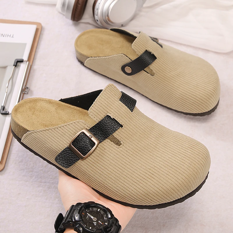 Men Women Corduroy Clogs, Adjustable Buckle Cork Footbed Mules, Closed-Toe Comfort Slip-On Shoes for Indoor & Outdoor
Men Women Corduroy Clogs, Adjustable Buckle Cork Footbed Mules, Closed-Toe Comfort Slip-On Shoes for Indoor & Outdoor