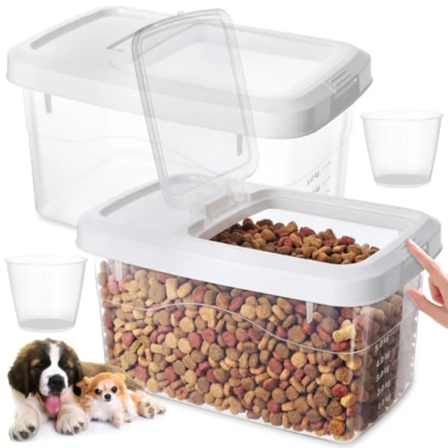 2 Pack Airtight Dog Food Storage Container 16.5 Lbs Clear Pet Food Storage Bin with 2 Measuring Scoops for Pet Dog Cat Rice Gra
2 Pack Airtight Dog Food Storage Container 16.5 Lbs Clear Pet Food Storage Bin with 2 Measuring Scoops for Pet Dog Cat Rice Gra