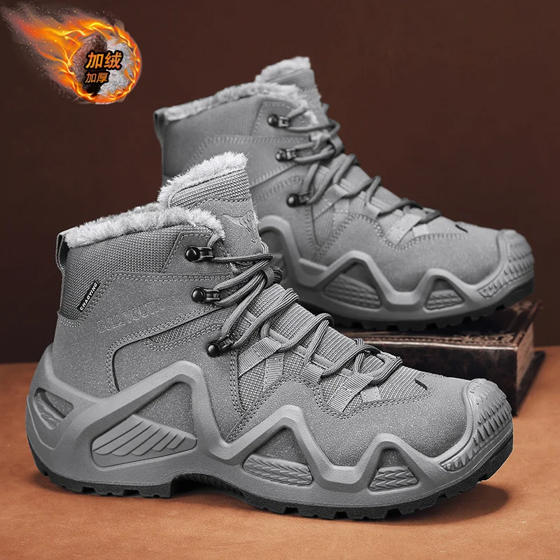 Men's winter new high-top shoes, mid-top anti-slip hiking shoes, plush warm work boots, tactical boots, desert boots, snow boots
Men's winter new high-top shoes, mid-top anti-slip hiking shoes, plush warm work boots, tactical boots, desert boots, snow boots