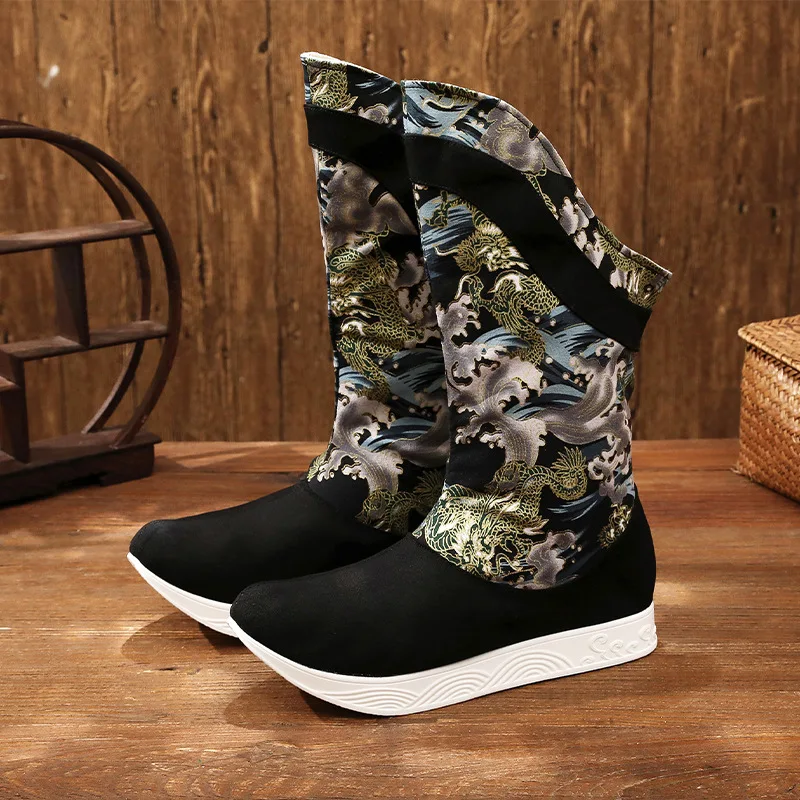 Hanfu Men's Same Ancient Style Ming Everted Toe Height Increasing Insole Retro Mid-Calf Length Soap Strong Cloth Soles Officer
Hanfu Men's Same Ancient Style Ming Everted Toe Height Increasing Insole Retro Mid-Calf Length Soap Strong Cloth Soles Officer