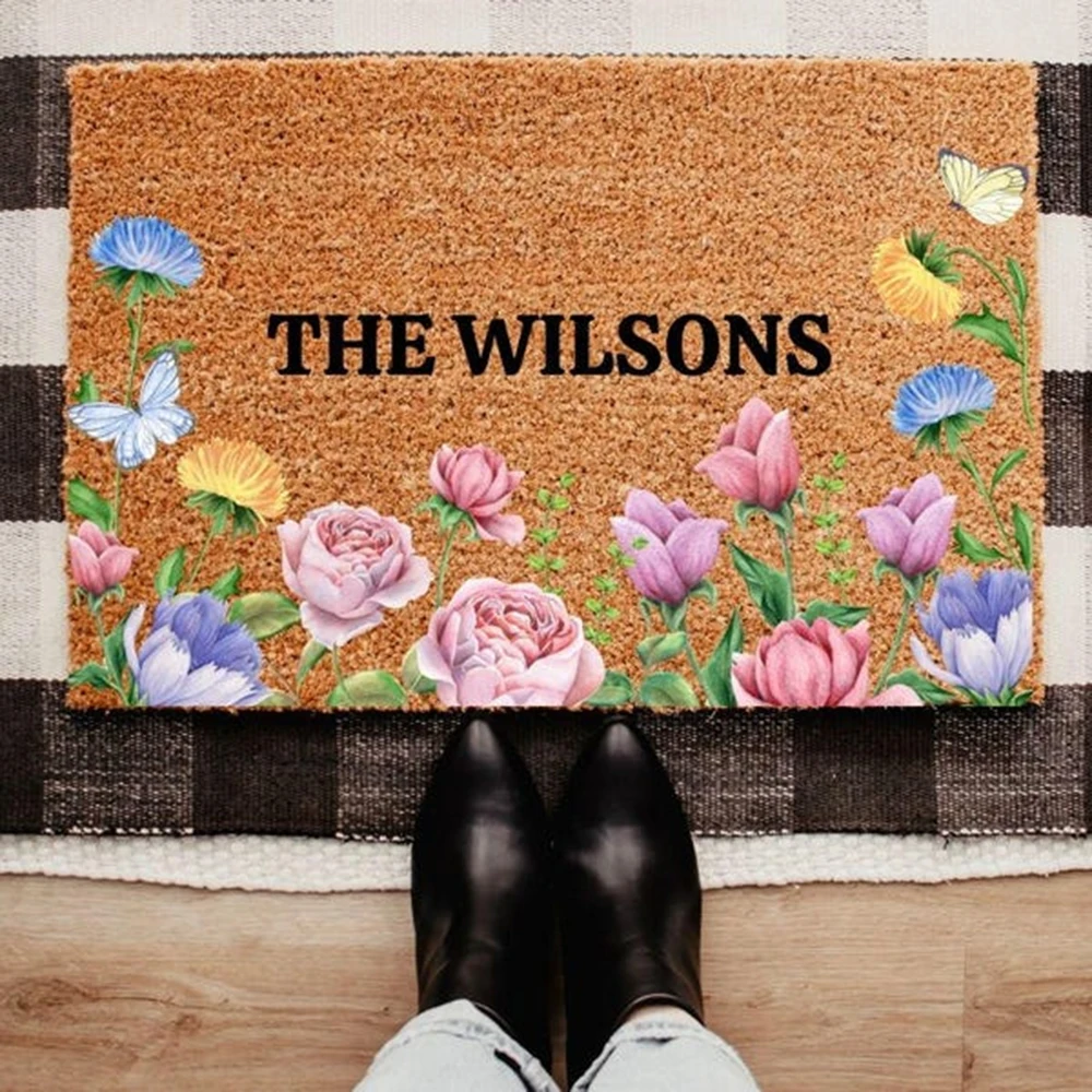 Custom Coir Doormat Floral Welcome Print Non Slip Entrance Mat Indoor Outdoor Custom Family Name Floral Print Home Decor
Custom Coir Doormat Floral Welcome Print Non Slip Entrance Mat Indoor Outdoor Custom Family Name Floral Print Home Decor