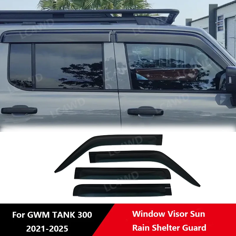 Off Road 4x4 Exterior Accessories Side Window Wind Deflectors Vent Visors Sun Wind Rain Shield For GWM TANK 300 2021-2025
Off Road 4x4 Exterior Accessories Side Window Wind Deflectors Vent Visors Sun Wind Rain Shield For GWM TANK 300 2021-2025