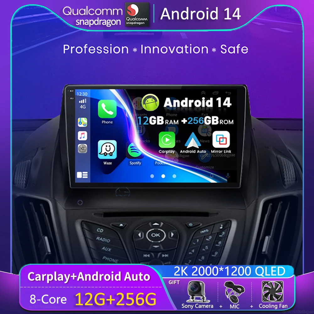 Автомобильный радиоприемник Android 14 для Ford Kuga 2 Escape 3 2012-2019, навигация, GPS, мультимедийный видеоплеер, стерео Carplay + автоматический Wi-Fi + 4G BT
Автомобильный радиоприемник Android 14 для Ford Kuga 2 Escape 3 2012-2019, навигация, GPS, мультимедийный видеоплеер, стерео Carplay + автоматический Wi-Fi + 4G BT