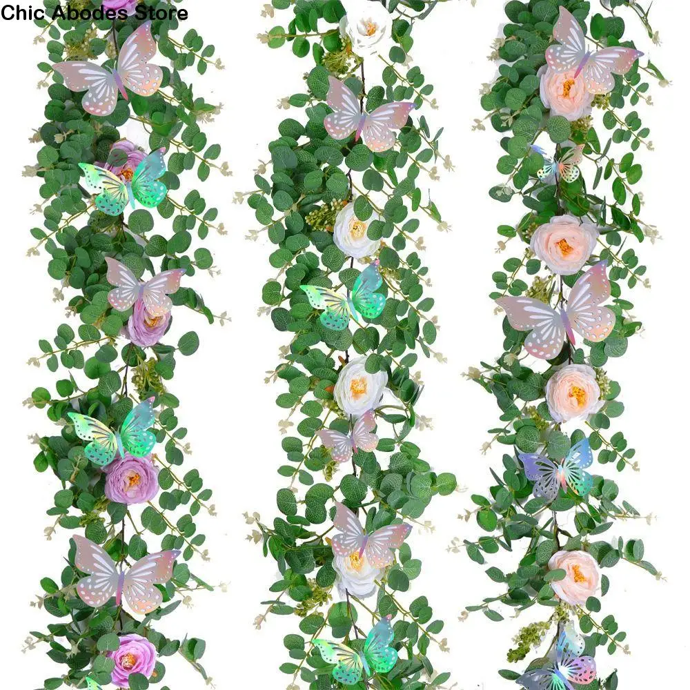 Romantic Artificial Eucalyptus Leaf Vine Festival Handmade Spring Butterfly Vine Realistic Plastic Simulation Flower Vine
Romantic Artificial Eucalyptus Leaf Vine Festival Handmade Spring Butterfly Vine Realistic Plastic Simulation Flower Vine