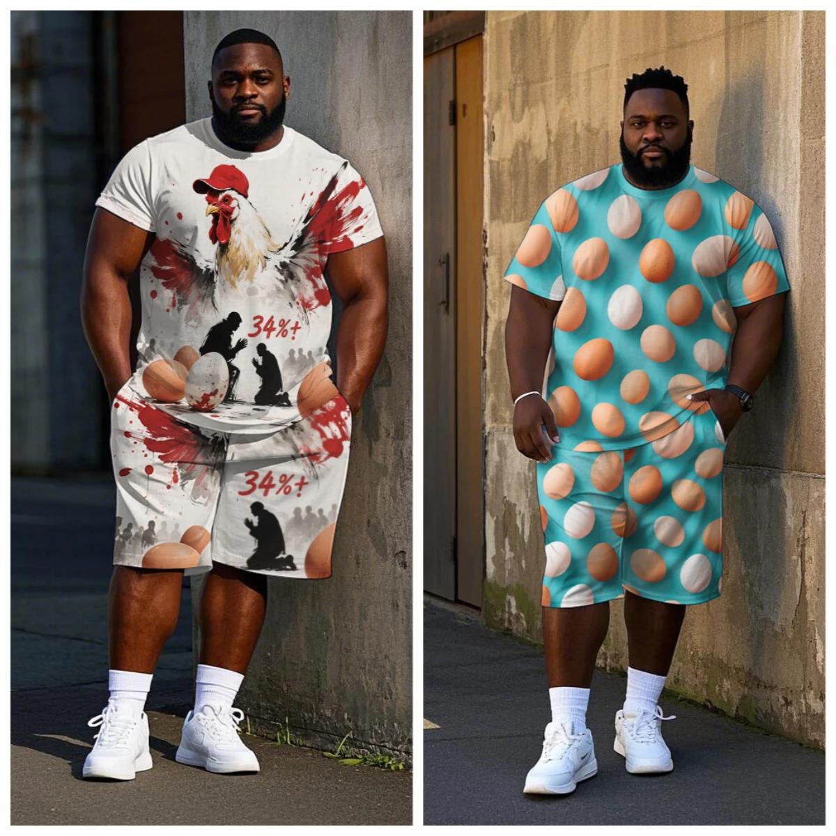 Big Men Teal Brown Egg / Two-Tone Yellow Blue Cracked USA Flag Egg Print Short Sleeve Shorts 2Pcs Casual Outfit
Big Men Teal Brown Egg / Two-Tone Yellow Blue Cracked USA Flag Egg Print Short Sleeve Shorts 2Pcs Casual Outfit