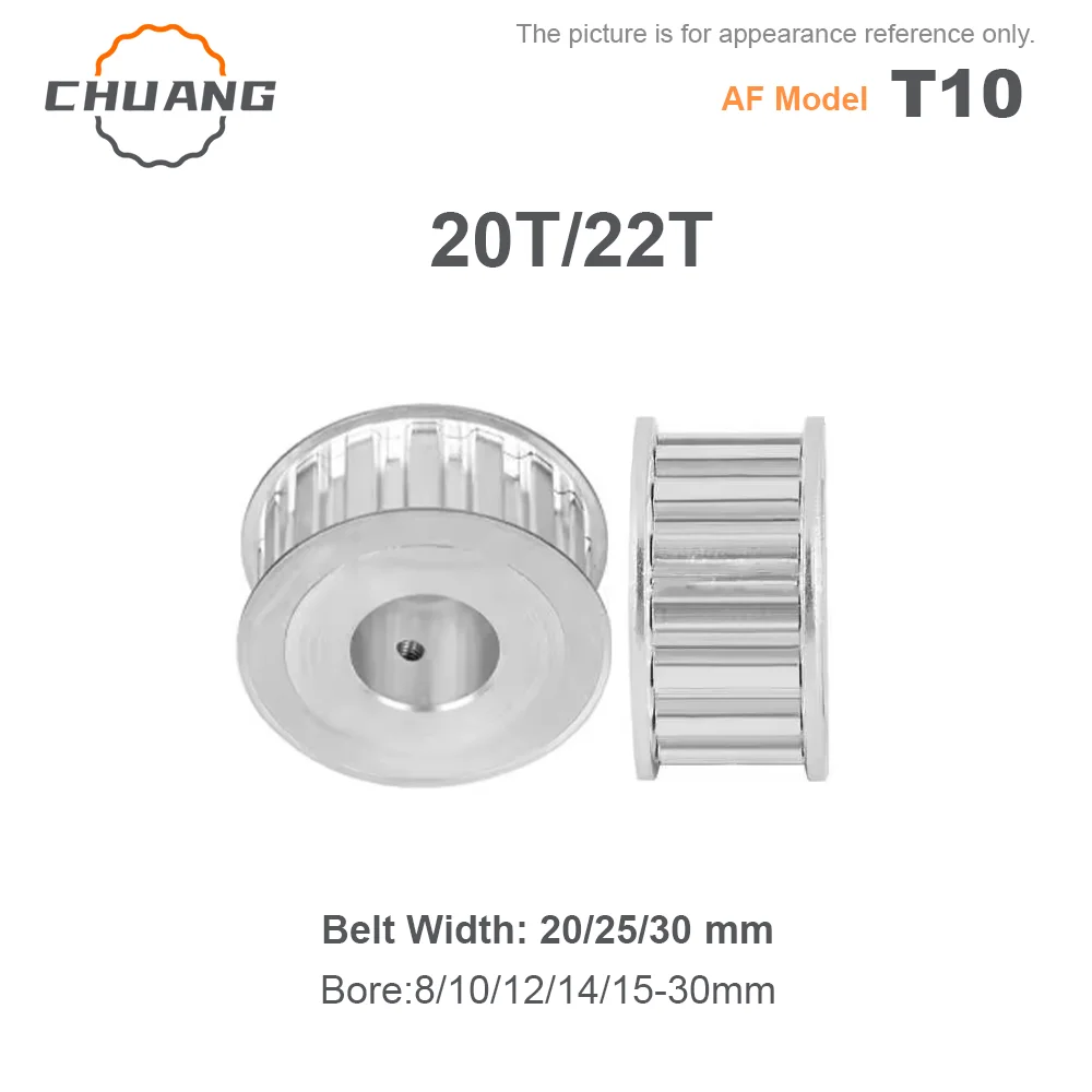 T10 Timing Pulley 20T/22Teeth Bore 8-30mm AF Type Belt Width 20/25/30mm T10 Synchronizing wheel Toothed Belt Pulley
T10 Timing Pulley 20T/22Teeth Bore 8-30mm AF Type Belt Width 20/25/30mm T10 Synchronizing wheel Toothed Belt Pulley