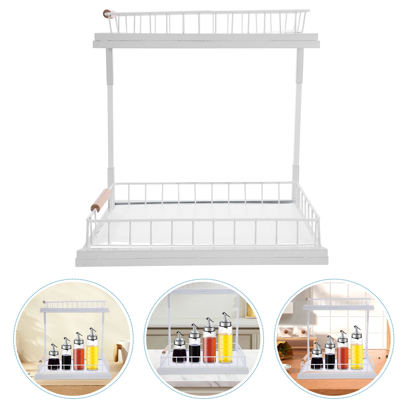 Seasoning Rack Storage Cabinet Organizer Double Layer Kitchen under Sink Shelf Carbon Steel Pull Out
Seasoning Rack Storage Cabinet Organizer Double Layer Kitchen under Sink Shelf Carbon Steel Pull Out