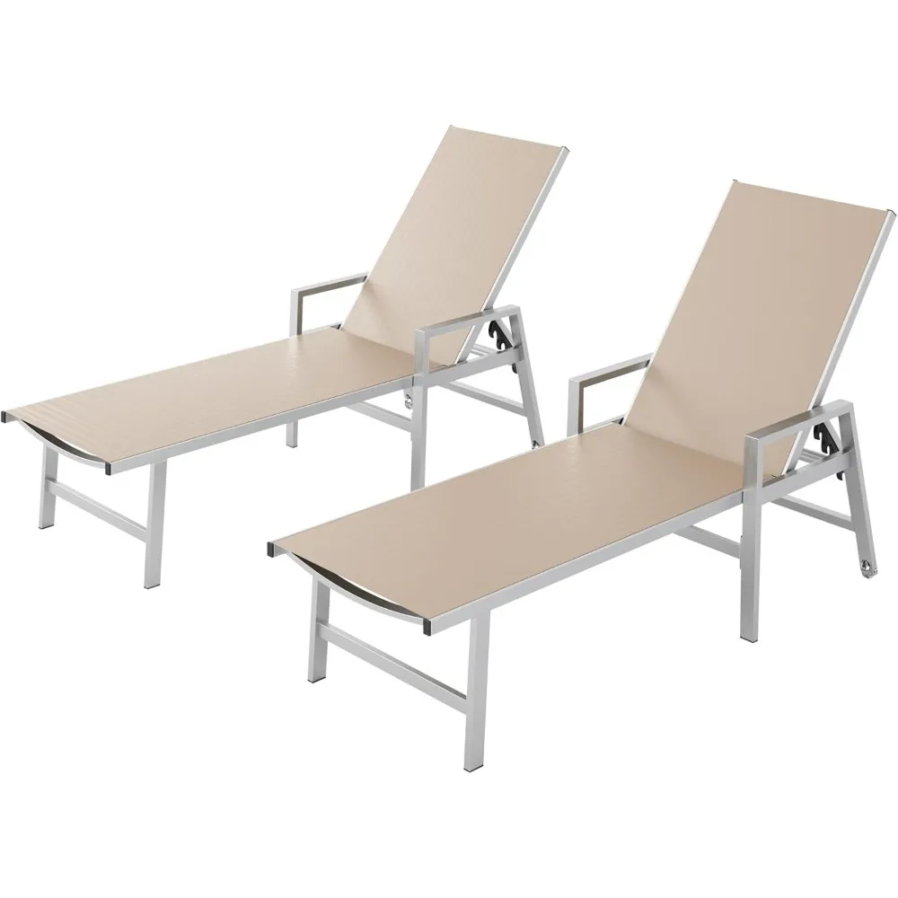 Patio Chaise Lounge Chair Outdoor with Wheels&Armrests, Aluminum Pool Lounge Chairs Set of 2 Five-Position Adjustable Recliner,
Patio Chaise Lounge Chair Outdoor with Wheels&Armrests, Aluminum Pool Lounge Chairs Set of 2 Five-Position Adjustable Recliner,