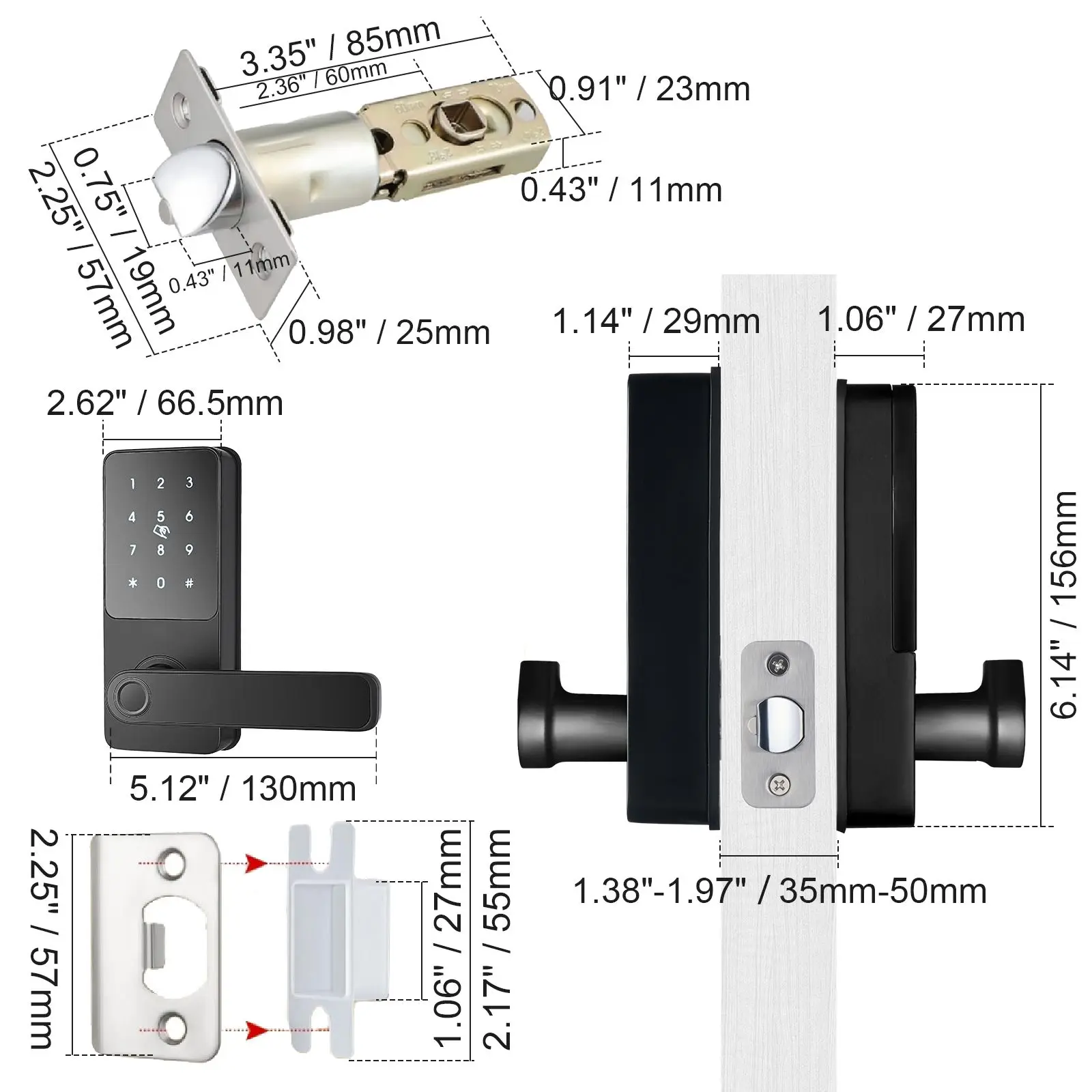 Smart Lock, 5-in-1 Smart Door Knob, Fingerprint Deadbolt with App Control, Bluetooth Smart Lock, Keyless Entry Door Lock with Handle, Biometric Door Lock, Keypad Digital Door Lock for Front Door
Smart Lock, 5-in-1 Smart Door Knob, Fingerprint Deadbolt with App Control, Bluetooth Smart Lock, Keyless Entry Door Lock with Handle, Biometric Door Lock, Keypad Digital Door Lock for Front Door