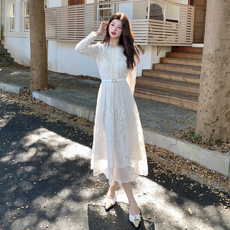 Elegant Embroidered A-Line Dress Women's Fashion Slimming Waist Design Heavy Embroidery Gentle Style Long Sleeve Zipper Back
Elegant Embroidered A-Line Dress Women's Fashion Slimming Waist Design Heavy Embroidery Gentle Style Long Sleeve Zipper Back