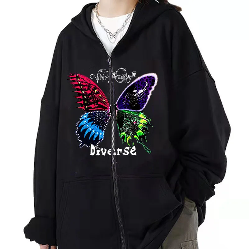 2024 New Fashion Gothic Aesthetic Zipper Sweater Women's Street Trendy Loose Hoodie Casual Beautiful Coat Sweatshirt Hoodies
2024 New Fashion Gothic Aesthetic Zipper Sweater Women's Street Trendy Loose Hoodie Casual Beautiful Coat Sweatshirt Hoodies
