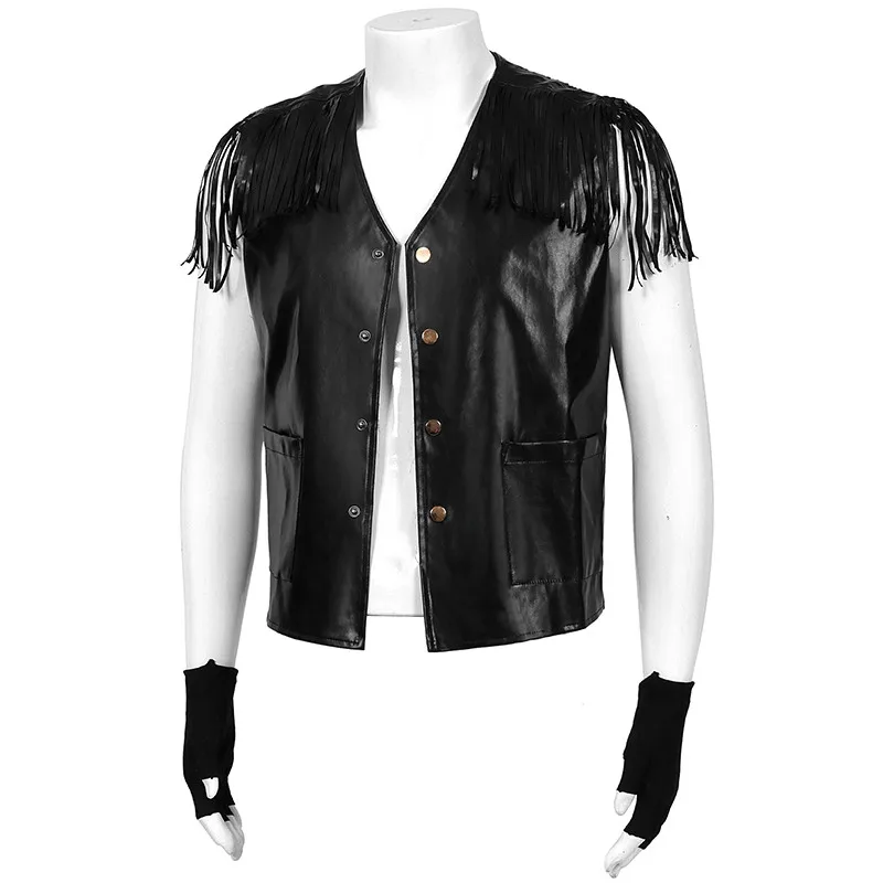Punk Sle loween Stage Performance Costume V-Ne Single Button Decorative Jaet Vest Youth Summer Slim Fit Color
Punk Sle loween Stage Performance Costume V-Ne Single Button Decorative Jaet Vest Youth Summer Slim Fit Color