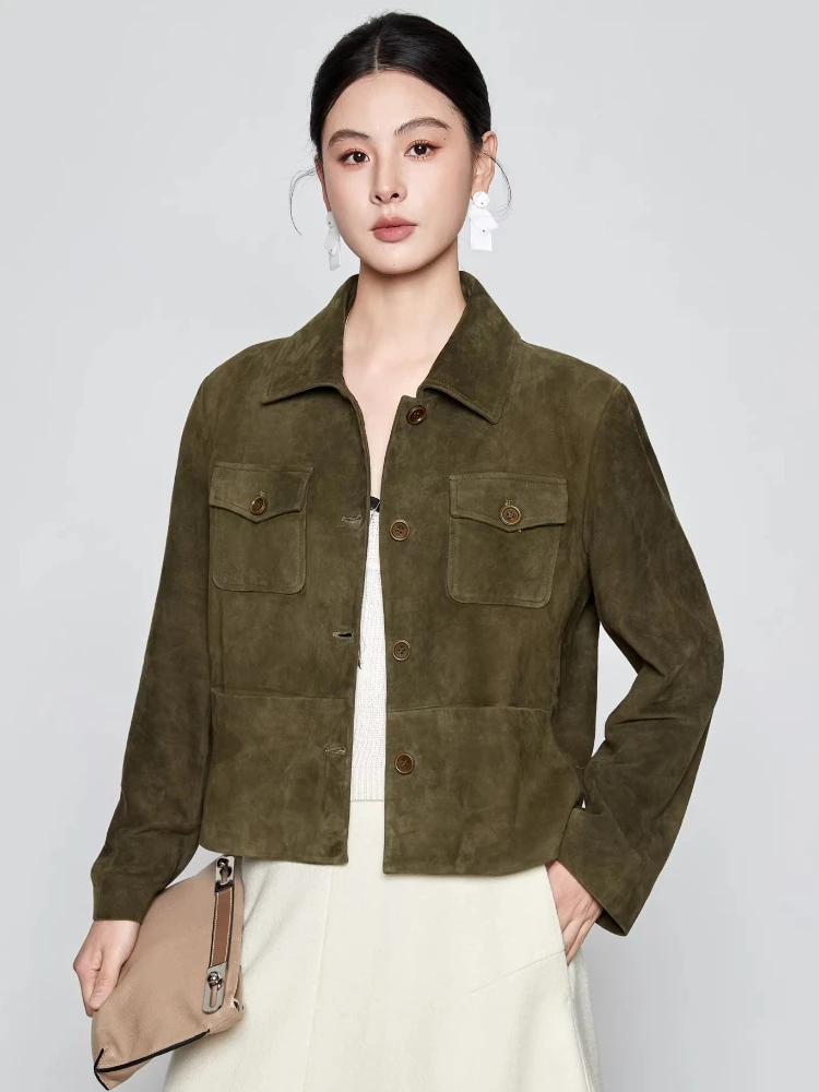 Vintage Short Genuine Leather Motorcycle Jackets for Women Spring Autumn High-end Simple Casual Real Sheepskin Suede Coat
Vintage Short Genuine Leather Motorcycle Jackets for Women Spring Autumn High-end Simple Casual Real Sheepskin Suede Coat