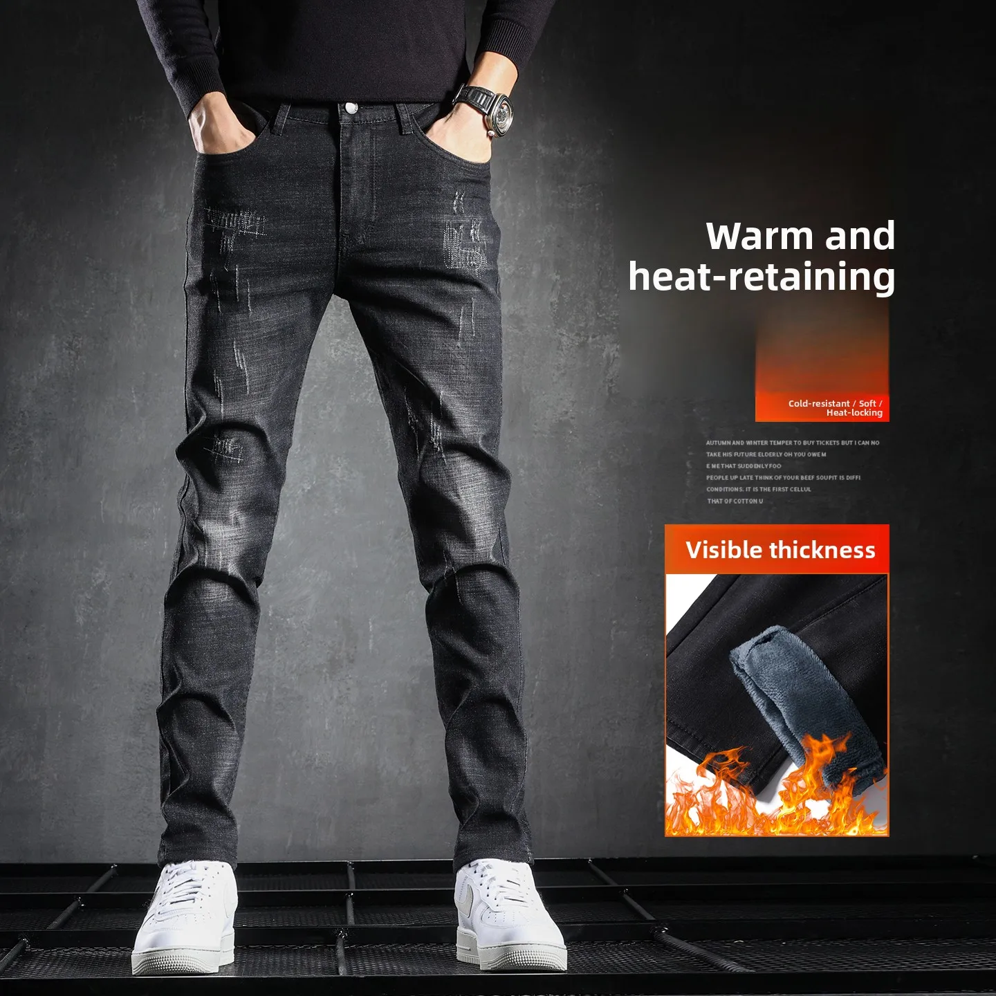 Теплые джинсы из хлопка на подкладке, мужские джинсы с оригинальным хвостом, прямые брюки с шерстяным покрытием
Теплые джинсы из хлопка на подкладке, мужские джинсы с оригинальным хвостом, прямые брюки с шерстяным покрытием