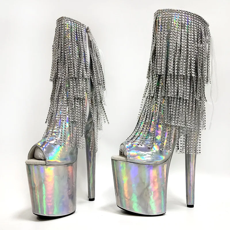 Women Boots Mid Calf European American Sexy Rhinestone Tassel Silver Fish Mouth Pole Dance Super Tall Model Stiletto Women Shoes
Women Boots Mid Calf European American Sexy Rhinestone Tassel Silver Fish Mouth Pole Dance Super Tall Model Stiletto Women Shoes