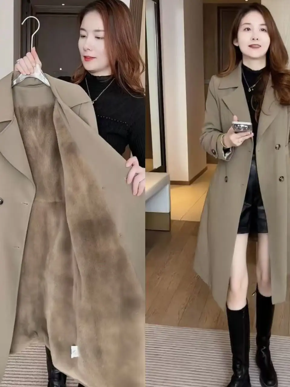 Thickened Fleece Women's Overcoat Knee-Length Waist-Cinched Coat Warm Mid-Length Autumn Winter Fashion Outerwear Coat
Thickened Fleece Women's Overcoat Knee-Length Waist-Cinched Coat Warm Mid-Length Autumn Winter Fashion Outerwear Coat