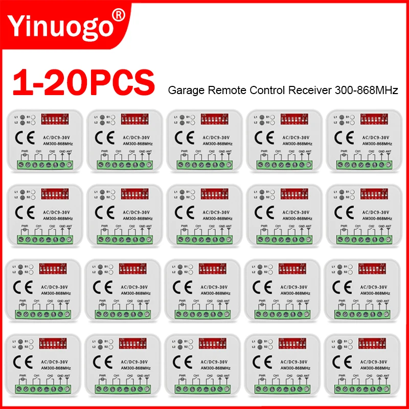 Universal 300 a 868 MHz Receiver Garage Door Remote Control Receiver AC/DC9-30V Gate Control Switch Controller Opener 
Universal 300 a 868 MHz Receiver Garage Door Remote Control Receiver AC/DC9-30V Gate Control Switch Controller Opener