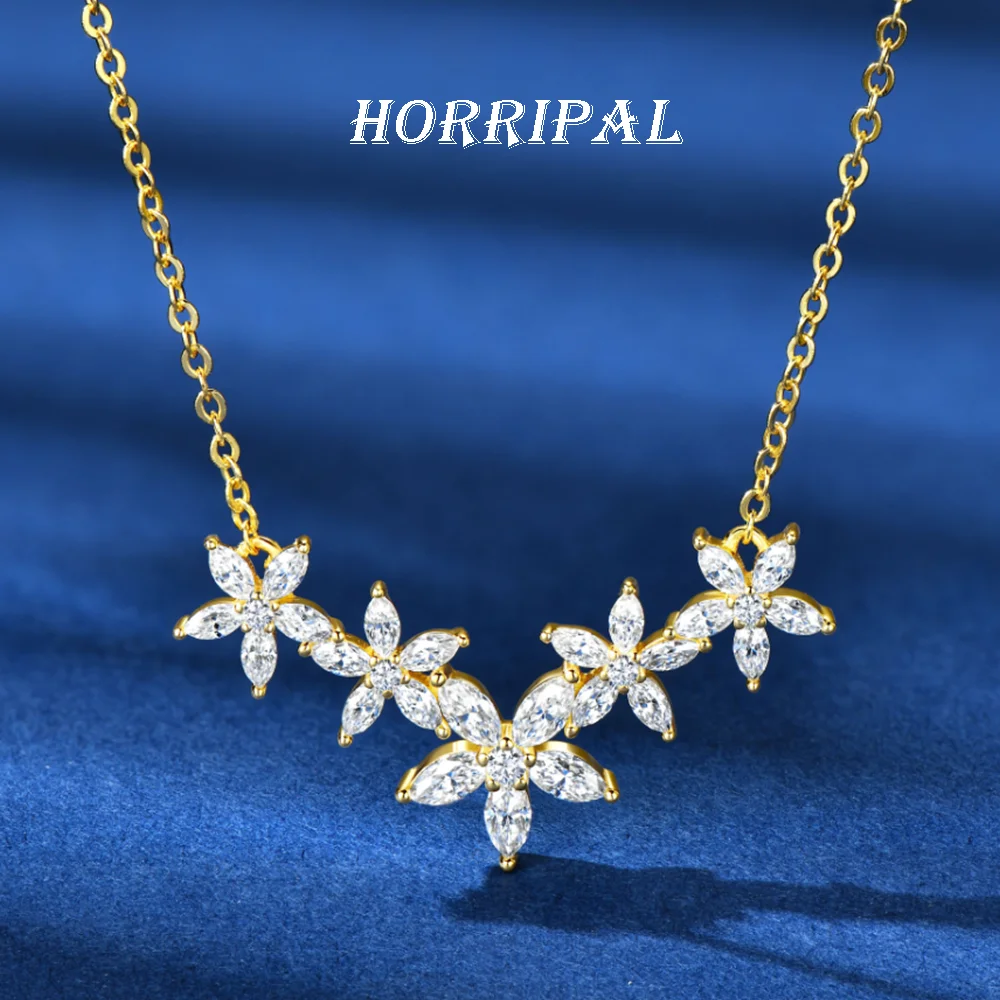 HORRIPAL D VVS1 New Moissanite Flowers Necklace S925 Sterling Silver GRA Certified Party Wedding Gentle Fashion Jewelry Gift
HORRIPAL D VVS1 New Moissanite Flowers Necklace S925 Sterling Silver GRA Certified Party Wedding Gentle Fashion Jewelry Gift