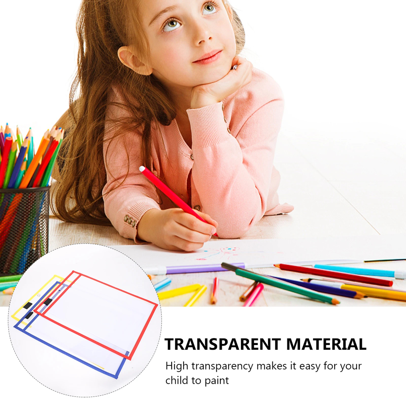 12 Pcs Dry Erase Pocket Sleeves Clear Reusable PVC Teacher Supplies Classroom Board Pockets Write Wipe File Folders
12 Pcs Dry Erase Pocket Sleeves Clear Reusable PVC Teacher Supplies Classroom Board Pockets Write Wipe File Folders