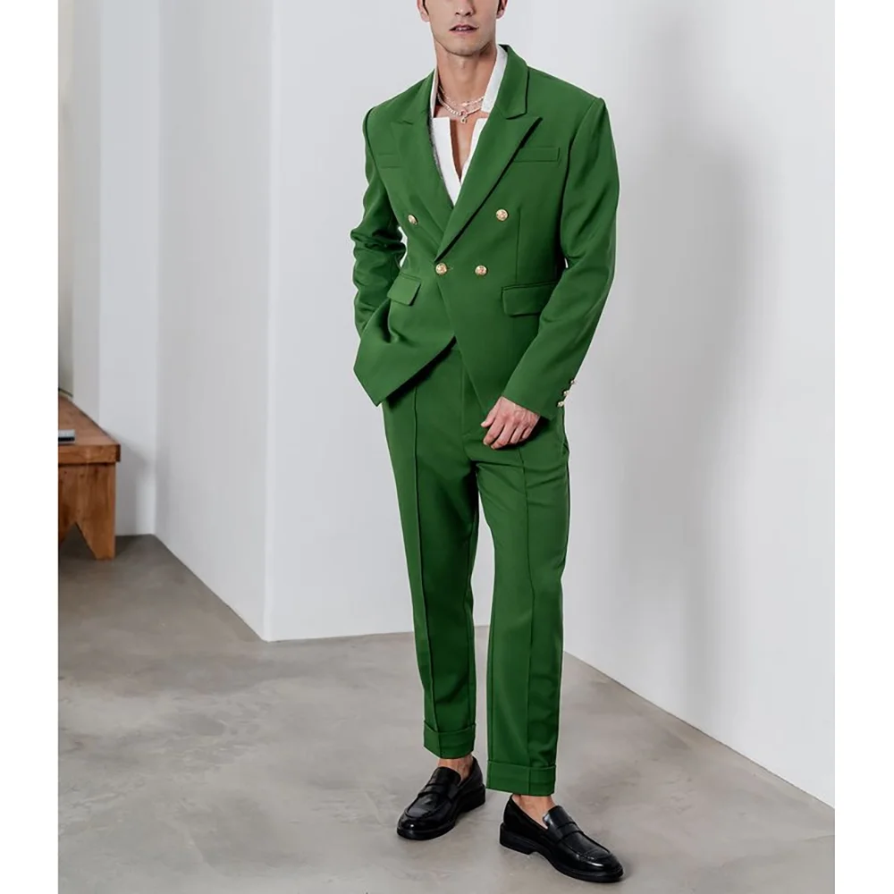 Customized Double Breasted Peaked Lapel Slim Men Suit Two Pieces (Jacket+Pants) Outfits Banquest Formal Wedding Party Suits
Customized Double Breasted Peaked Lapel Slim Men Suit Two Pieces (Jacket+Pants) Outfits Banquest Formal Wedding Party Suits