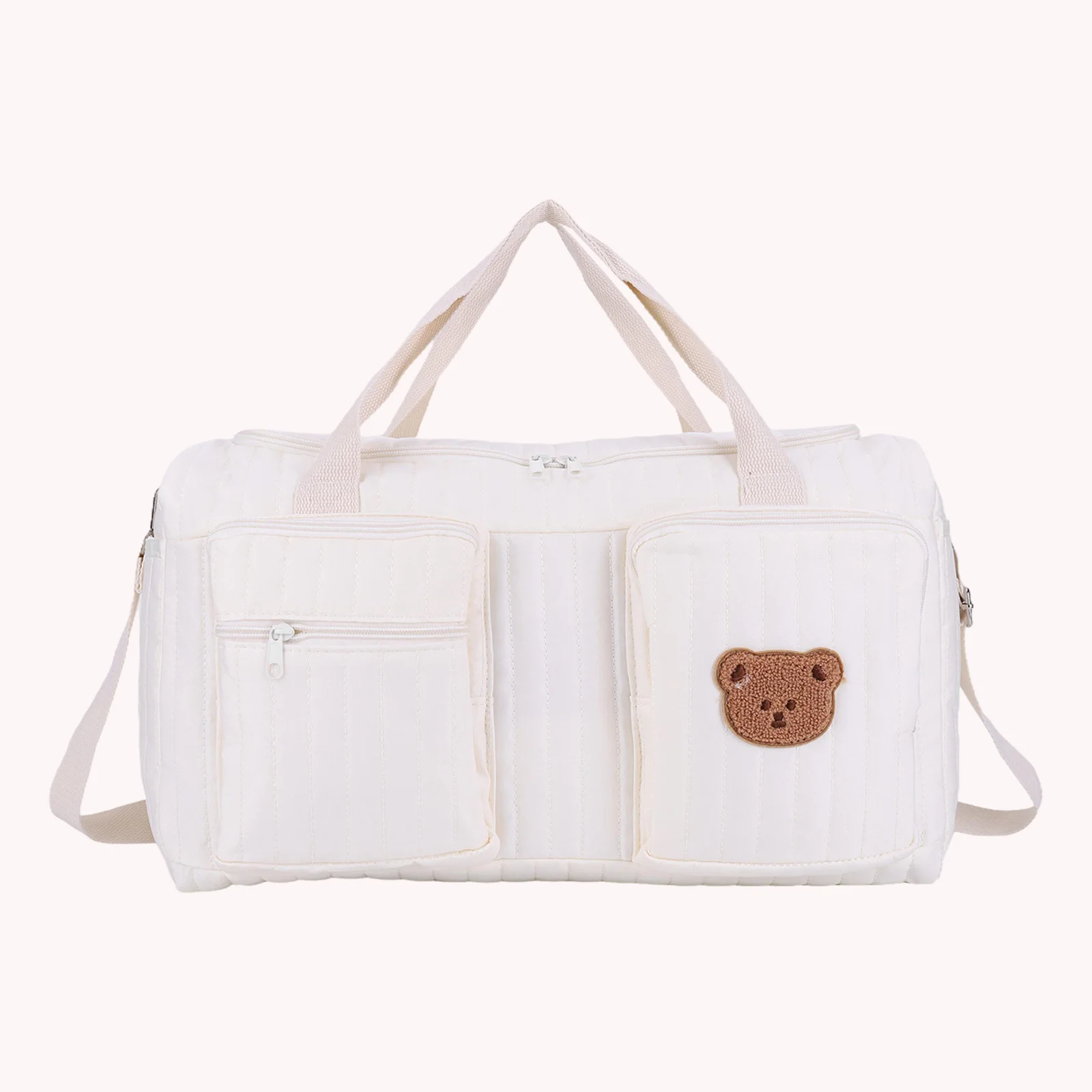 Quilted Baby Diaper Bag Large Capacity Duffle Bag Weekender Bag for Hospital and Weekender Travel
Quilted Baby Diaper Bag Large Capacity Duffle Bag Weekender Bag for Hospital and Weekender Travel