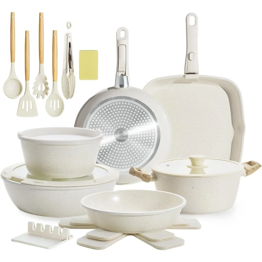 23pcs Ceramic Nonstick Cookware Set with Detachable Handle Induction Oven Safe Frying Pans Saucepans Stackable Pots and
23pcs Ceramic Nonstick Cookware Set with Detachable Handle Induction Oven Safe Frying Pans Saucepans Stackable Pots and