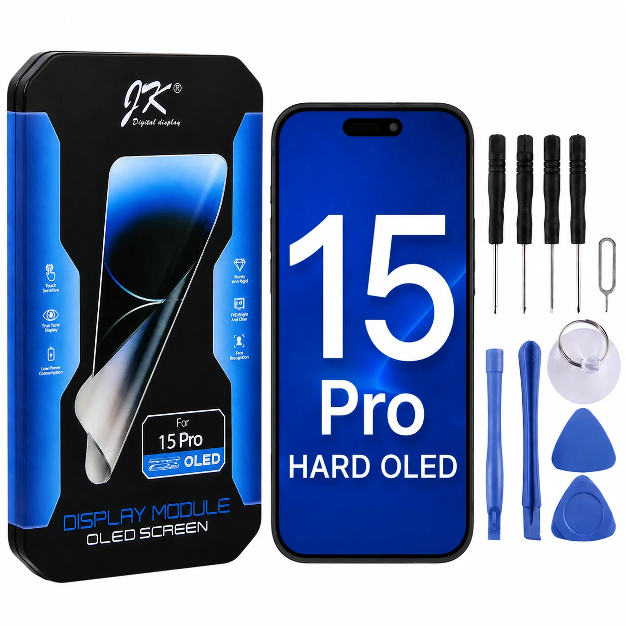 JK Brand Hard OLED Screen Assembly for iPhone 15 Pro Digitizer Touch Panel Replacement 100% Tested
JK Brand Hard OLED Screen Assembly for iPhone 15 Pro Digitizer Touch Panel Replacement 100% Tested
