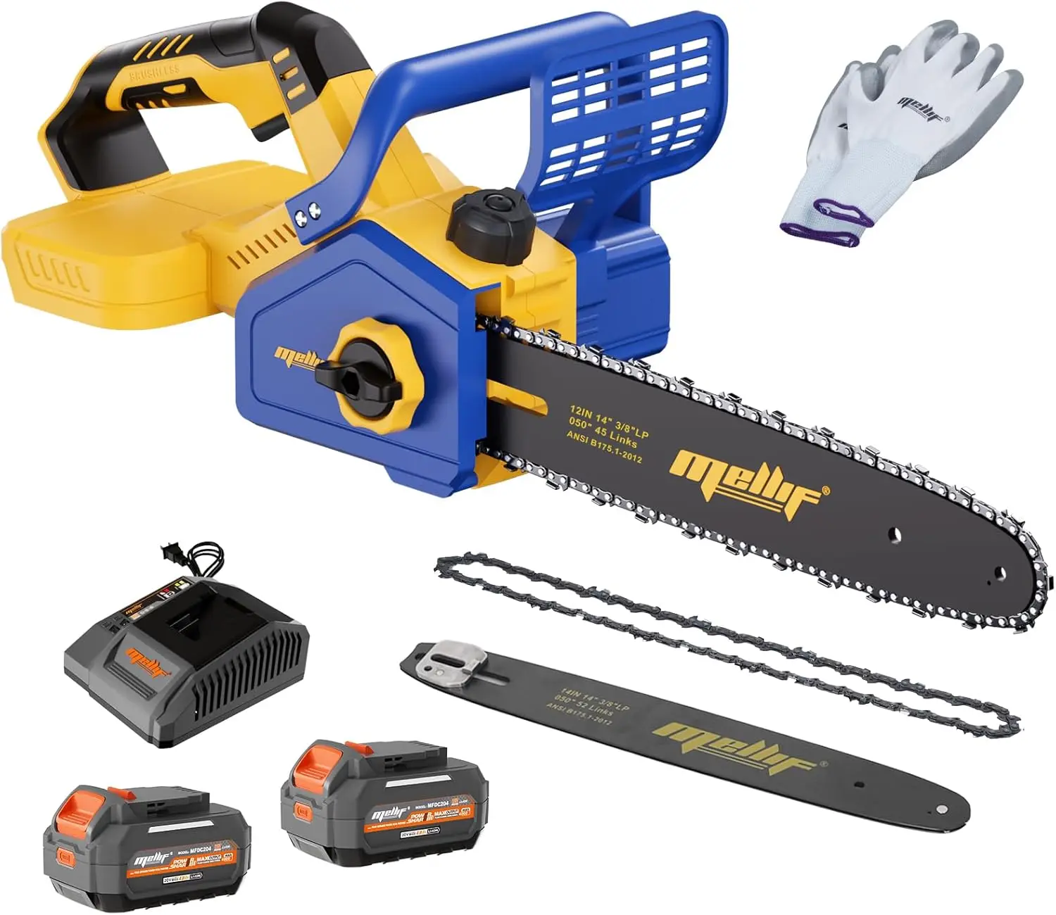 Cordless 40V 14In & 12In Chainsaw Compatible with Dewalt 20V MAX Battery, Electric Brushless Handheld 1700W Chain Saw w/ 2x 4.0A
Cordless 40V 14In & 12In Chainsaw Compatible with Dewalt 20V MAX Battery, Electric Brushless Handheld 1700W Chain Saw w/ 2x 4.0A