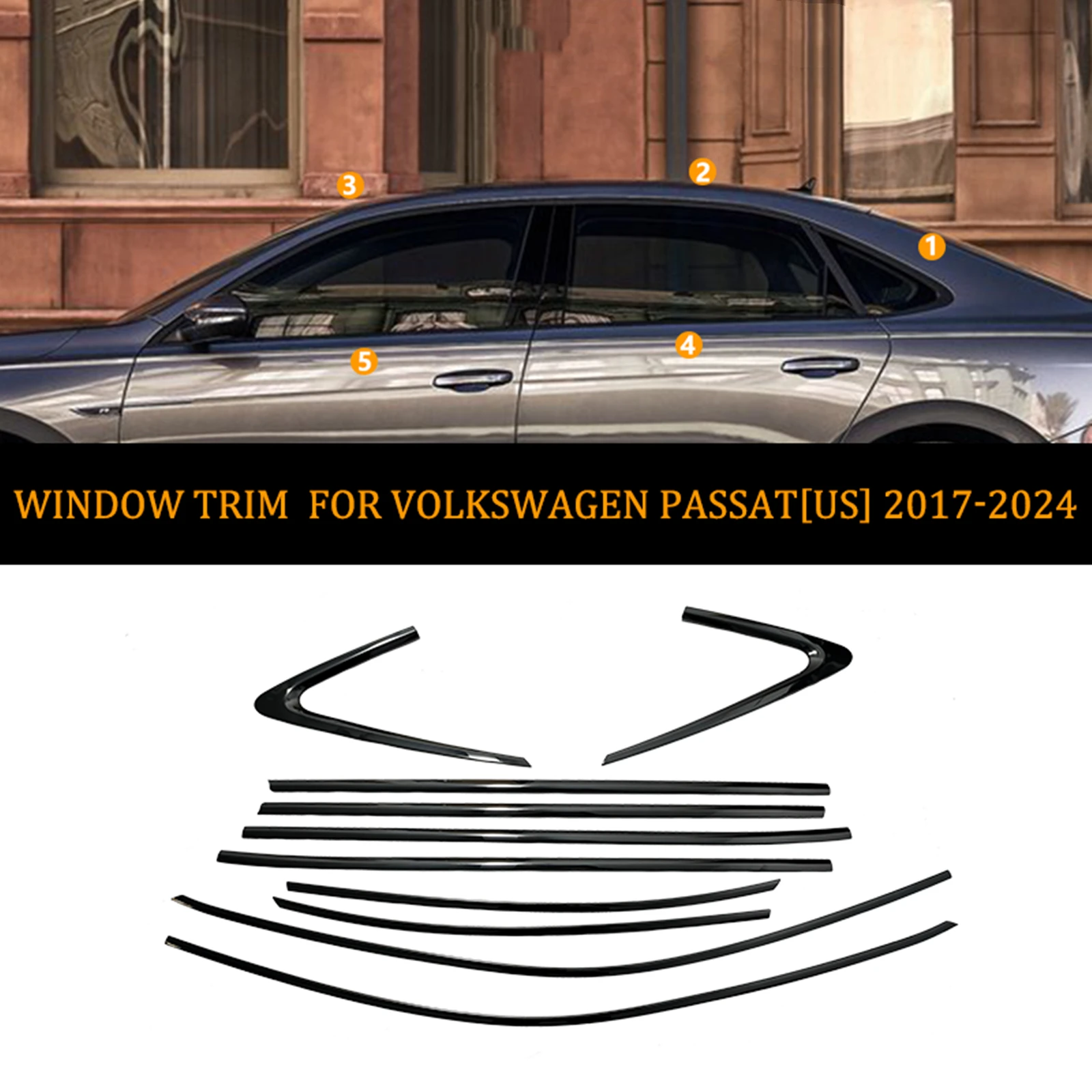 Chrome Black Eexterior Door Window Strip Molding Trim Waterproof Weatherstrip Decorative For Volkswagen VW PASSAT (US) 2017-2024
Chrome Black Eexterior Door Window Strip Molding Trim Waterproof Weatherstrip Decorative For Volkswagen VW PASSAT (US) 2017-2024