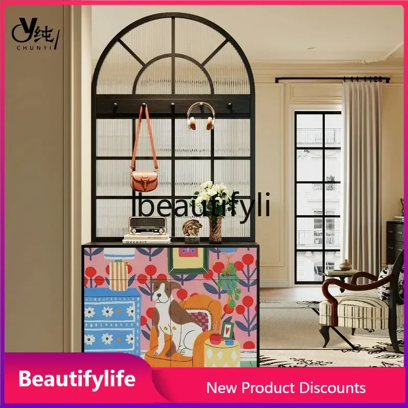 cqy Abstract Art Screen Living Room Solid Wood Shoe Cabinet Integrated Storage Changhong Glass Entrance Cabinet
cqy Abstract Art Screen Living Room Solid Wood Shoe Cabinet Integrated Storage Changhong Glass Entrance Cabinet