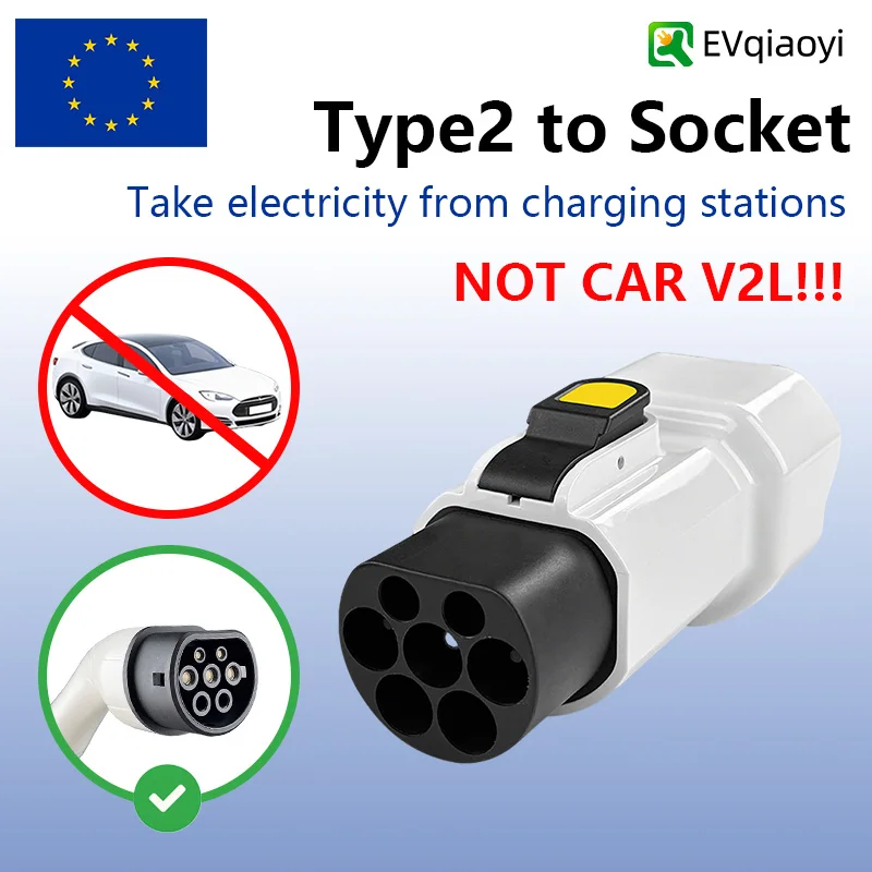 EVqiaoyi Type 2 to Schuko Socket Adapter, Male Plug Connector for Type2 EV Chargers, Charging Station Accessories for Scooters
EVqiaoyi Type 2 to Schuko Socket Adapter, Male Plug Connector for Type2 EV Chargers, Charging Station Accessories for Scooters