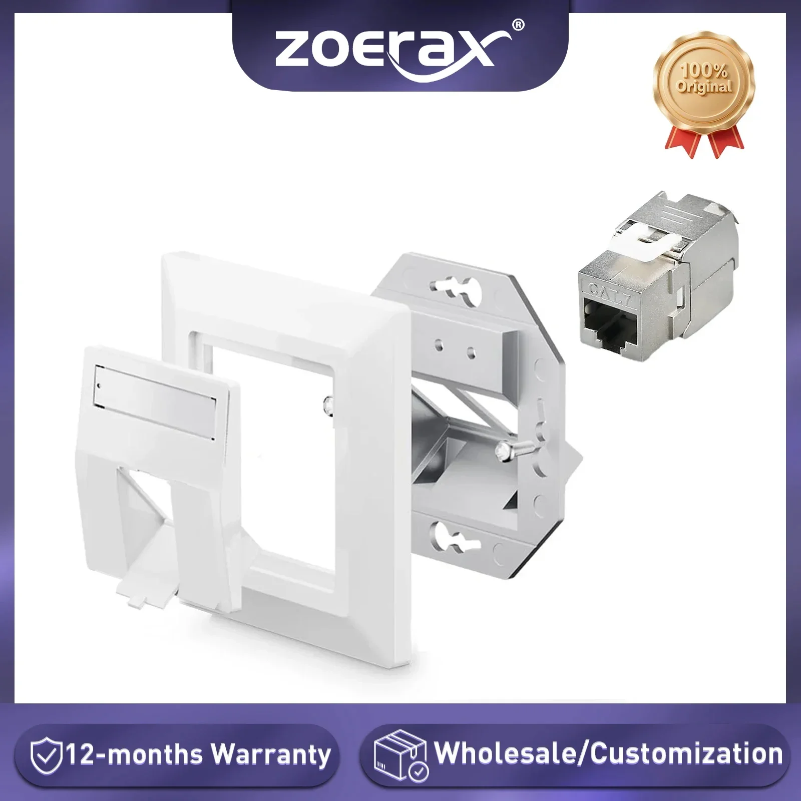 ZoeRax 1-Port Flush-Mount Network Socket RJ45 Ethernet Data Socket Patch with RJ45 CAT8 CAT7 CAT6A Fully Shielded Keystone Jacks
ZoeRax 1-Port Flush-Mount Network Socket RJ45 Ethernet Data Socket Patch with RJ45 CAT8 CAT7 CAT6A Fully Shielded Keystone Jacks
