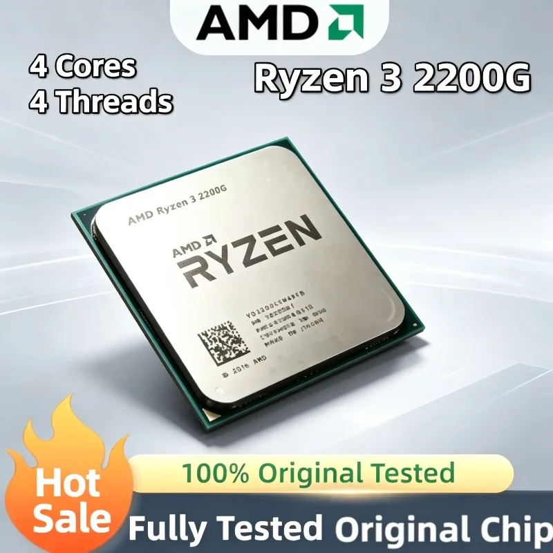 AMD Ryzen 3 2200G Original Brand New Hot Sale CPU, 3.5 GHz Zen Quad-Core Quad-Thread, Socket AM4, Model YD2200C5M4MFB
AMD Ryzen 3 2200G Original Brand New Hot Sale CPU, 3.5 GHz Zen Quad-Core Quad-Thread, Socket AM4, Model YD2200C5M4MFB