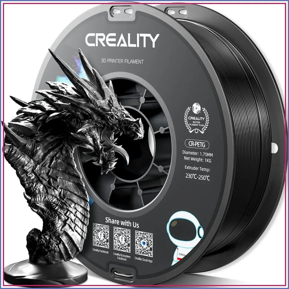 PETG 3D Printer Filament 1.75mm 1KG, High Precision Strong Toughness, Odorless Better Flow Moistureproof for 3D Printing