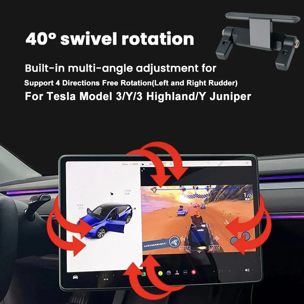 Swivel Mount Tilt Screen Rotating Bracket Kit Display Monitor Rotate Holder Accessories for Tesla Model 3 Y 3 Highland Y Juniper 
Swivel Mount Tilt Screen Rotating Bracket Kit Display Monitor Rotate Holder Accessories for Tesla Model 3 Y 3 Highland Y Juniper