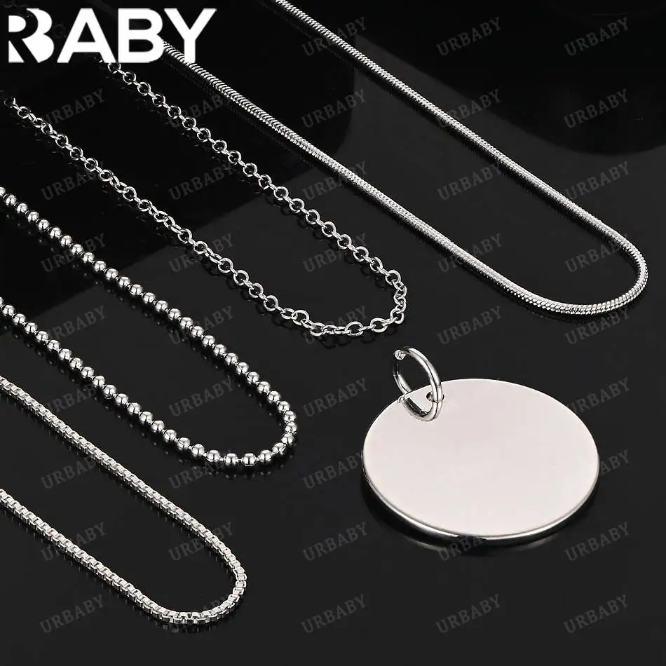 URBABY 40-75cm 925 Sterling Silver Big Round Pendant Necklace For Women Men Charm Trend Birthday Gifts Fashion Party Fine Jewelr
URBABY 40-75cm 925 Sterling Silver Big Round Pendant Necklace For Women Men Charm Trend Birthday Gifts Fashion Party Fine Jewelr