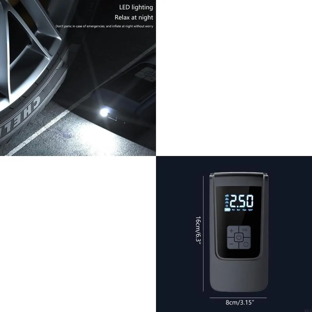 Электрический воздушный компрессор быстро накачивает 7,4/12 В. 
Электрический воздушный компрессор быстро накачивает 7,4/12 В.