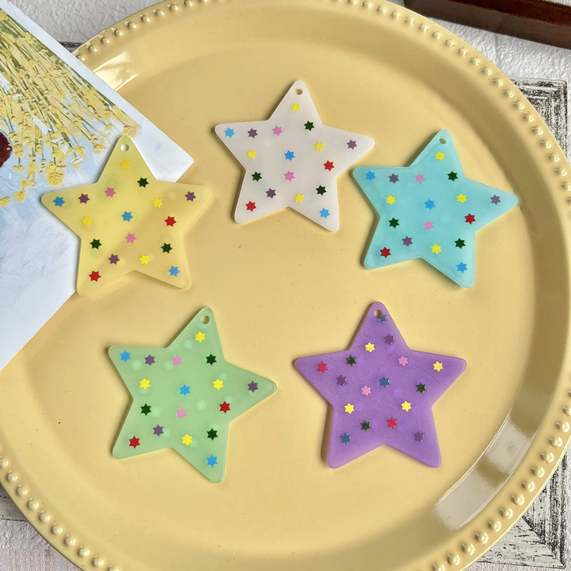 10pcs Handmade Star Dot Pendant Charms Acrylic Necklace Earrings Pendant Connectors Diy Earrings Jewelry Making Accessories
10pcs Handmade Star Dot Pendant Charms Acrylic Necklace Earrings Pendant Connectors Diy Earrings Jewelry Making Accessories