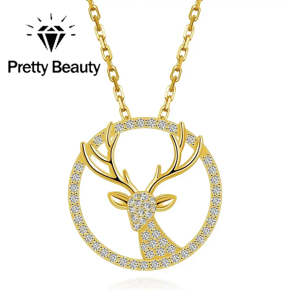 Pretty Beauty Moissanite Deer Necklace for Women 925 Sterling Silver Gold Plated Diamond Reindeer Pendant Necklace Jewelry Gift
Pretty Beauty Moissanite Deer Necklace for Women 925 Sterling Silver Gold Plated Diamond Reindeer Pendant Necklace Jewelry Gift